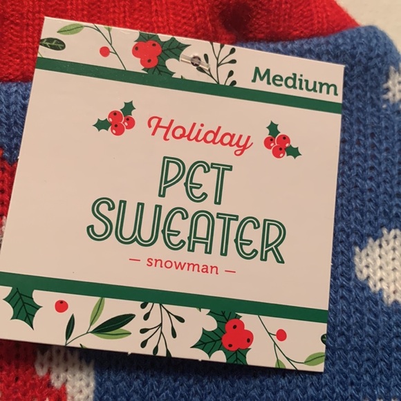Winter Snowman Dog/Puppy Holiday Sweater, Size Medium - Picture 3 of 6